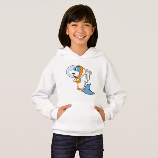 Dolphin als Astronaut mit Kostüm Hoodie (Vorne ganz)