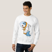 Dolphin als Astronaut mit Kostüm Sweatshirt (Vorne ganz)