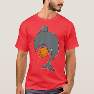 Dolphin als Basketballspieler mit Basketball T-Shirt
