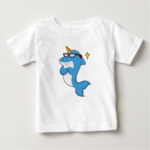 Dolphin als Einhorn mit Brille.PNG Baby T-shirt