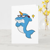 Dolphin als Einhorn mit Brille.PNG Karte (Gelbe Blume)