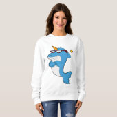 Dolphin als Einhorn mit Brille.PNG Sweatshirt (Vorne ganz)