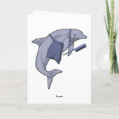 Dolphin als Friseur mit Kamm Karte (Rückseite)