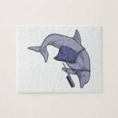 Dolphin als Friseur mit Kamm Puzzle (Horizontal)