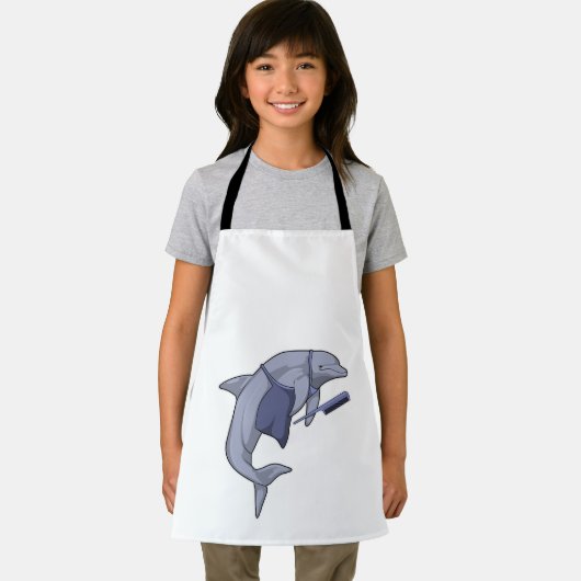 Dolphin als Friseur mit Kamm Schürze (Insitu)