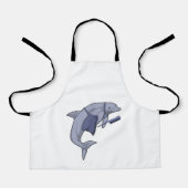 Dolphin als Friseur mit Kamm Schürze (Vorderseite)