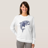 Dolphin als Friseur mit Kamm T-Shirt (Vorne ganz)