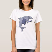 Dolphin als Friseur mit Kamm T-Shirt (Vorderseite)
