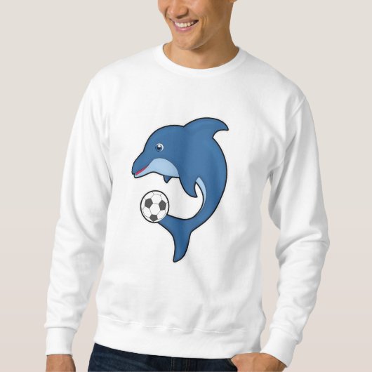 Dolphin als Fußballspieler mit Fußball Sweatshirt (Vorderseite)