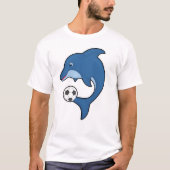 Dolphin als Fußballspieler mit Fußball T-Shirt (Vorderseite)