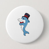 Dolphin als Gentleman mit Hat Button (Vorderseite)