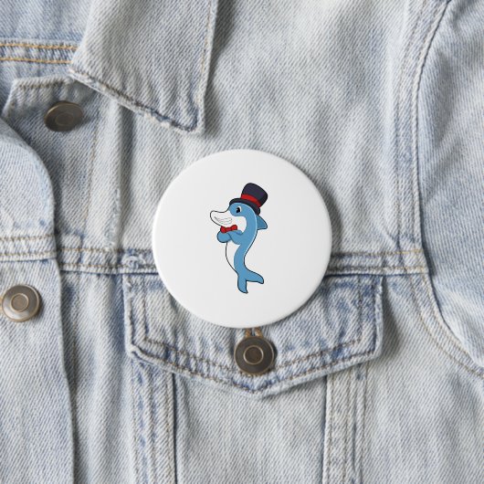 Dolphin als Gentleman mit Hat Button (Beispiel)