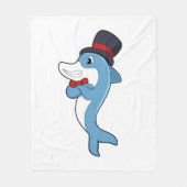 Dolphin als Gentleman mit Hat Fleecedecke (Vorderseite)