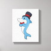 Dolphin als Gentleman mit Hat Leinwanddruck (Vorderseite)