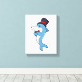 Dolphin als Gentleman mit Hat Leinwanddruck (Insitu (Holzboden))
