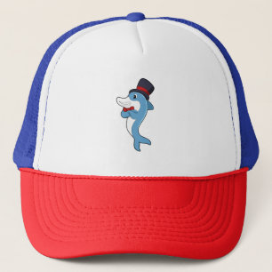 Dolphin als Gentleman mit Hat Truckerkappe