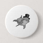 Dolphin als Gentleman mit Top Hut Button (Vorderseite)