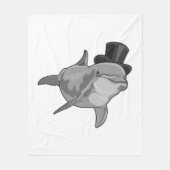 Dolphin als Gentleman mit Top Hut Fleecedecke (Vorderseite)
