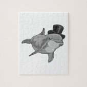 Dolphin als Gentleman mit Top Hut Puzzle (Vertikal)