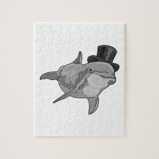 Dolphin als Gentleman mit Top Hut Puzzle (Vertikal)
