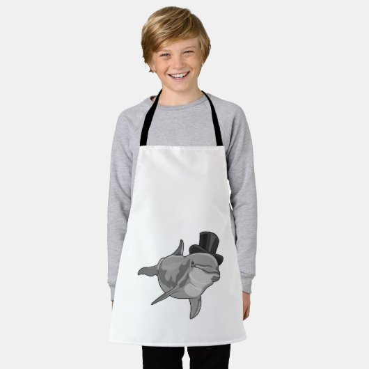 Dolphin als Gentleman mit Top Hut Schürze (Getragen)