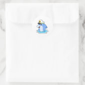 Dolphin als Kapitän mit Hut Runder Aufkleber (Tasche)