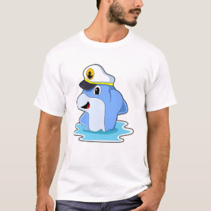 Dolphin als Kapitän mit Hut T-Shirt