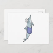 Dolphin als Koch mit Koch Hut Postkarte (Vorne/Hinten)