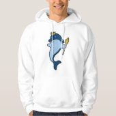Dolphin als König mit Stab & Kronen Hoodie (Vorderseite)