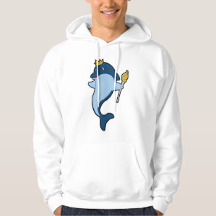 Dolphin als König mit Stab & Kronen Hoodie