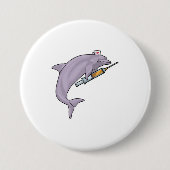 Dolphin als Krankenschwester mit Spritze Button (Vorderseite)