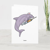 Dolphin als Krankenschwester mit Spritze Karte (Rückseite)