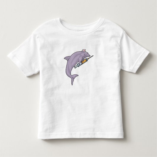 Dolphin als Krankenschwester mit Spritze Kleinkind T-shirt (Vorderseite)