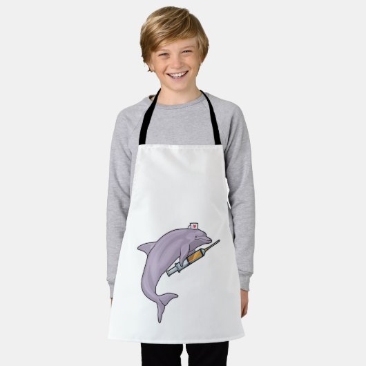 Dolphin als Krankenschwester mit Spritze Schürze (Getragen)