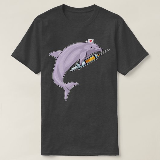 Dolphin als Krankenschwester mit Spritze T-Shirt (Design vorne)