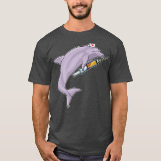 Dolphin als Krankenschwester mit Spritze T-Shirt