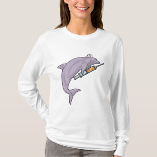 Dolphin als Krankenschwester mit Spritze T-Shirt