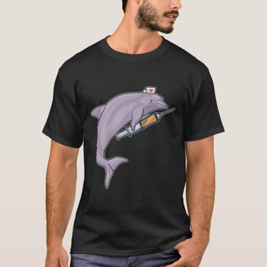 Dolphin als Krankenschwester mit Spritze T-Shirt (Vorderseite)