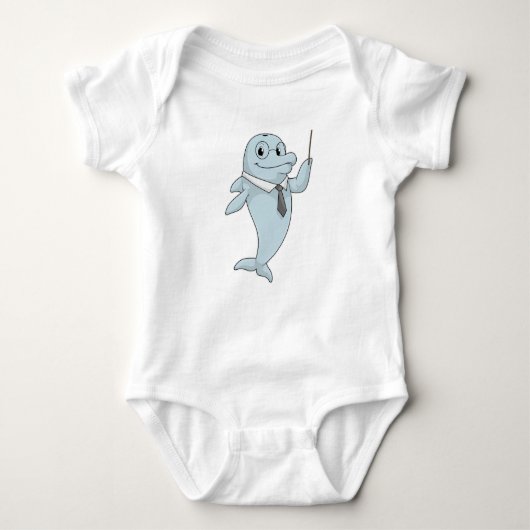 Dolphin als Lehrer mit Pointer Baby Strampler (Vorderseite)