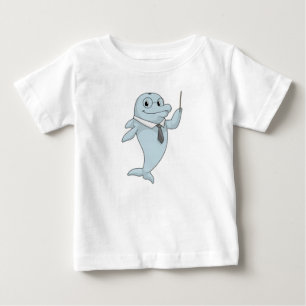Dolphin als Lehrer mit Pointer Baby T-shirt