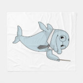 Dolphin als Lehrer mit Pointer Fleecedecke (Vorderseite (Horizontal))