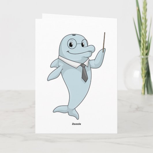 Dolphin als Lehrer mit Pointer Karte (Rückseite)