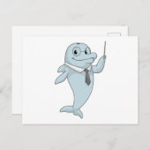 Dolphin als Lehrer mit Pointer Postkarte (Vorne/Hinten)