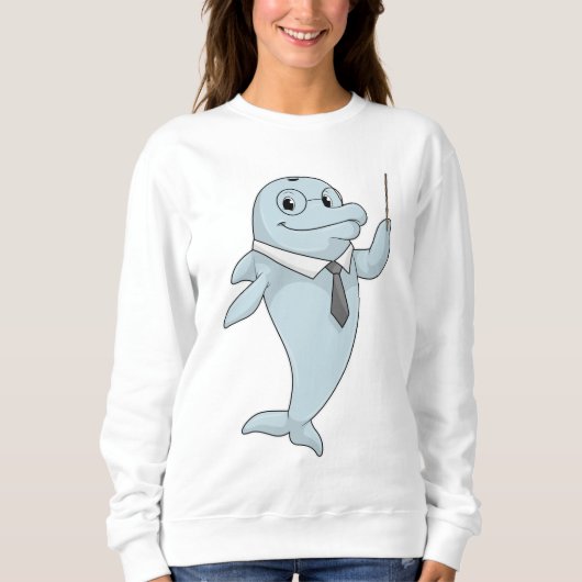 Dolphin als Lehrer mit Pointer Sweatshirt (Vorderseite)