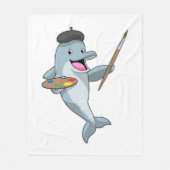 Dolphin als Maler mit Pinsel und Farbe Fleecedecke (Vorderseite)