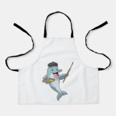 Dolphin als Maler mit Pinsel und Farbe Schürze (Vorderseite)