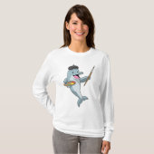 Dolphin als Maler mit Pinsel und Farbe T-Shirt (Vorne ganz)