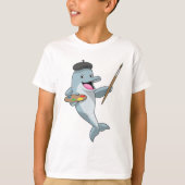 Dolphin als Maler mit Pinsel und Farbe T-Shirt (Vorderseite)