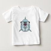 Dolphin als Nerd mit Brille Baby T-shirt (Vorderseite)