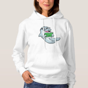 Dolphin als Nerd mit Brille & Book Hoodie